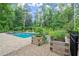 Landscaped backyard with a refreshing pool at 540 Carriage Ne Dr, Atlanta, GA 30328