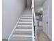 Modern staircase with gray wood-look risers and white treads at 6104 Ripple Way # 50, South Fulton, GA 30349
