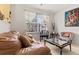 Cozy sitting room with a leather couch and large window at 3756 Bondurant Dr, Douglasville, GA 30135