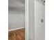 Clean bathroom with a shower/tub combo and wood-look flooring at 1886 S Gordon Sw St, Atlanta, GA 30310