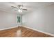 Spacious bedroom featuring hardwood floors and a ceiling fan at 1886 S Gordon Sw St, Atlanta, GA 30310