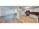 Modern kitchen with stainless steel appliances and brick backsplash at 5332 Zachary Dr, Stone Mountain, GA 30083