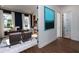 Bright home office with built-in shelving and hardwood floors at 499 Godfrey Dr, Cumming, GA 30040