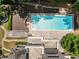 Aerial view of a luxurious pool and surrounding patio at 4660 Jett Rd, Atlanta, GA 30327