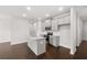 Modern kitchen featuring gray cabinets and a granite island at 6375 Rosetta Dr # 86, South Fulton, GA 30331