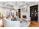 Elegant living room with hardwood floors, fireplace and built-in shelving at 56 Mount Paran Rd, Atlanta, GA 30327