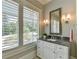 Modern bathroom with granite countertop and plantation shutters at 962 Chattooga Trce, Suwanee, GA 30024
