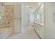 Clean bathroom, featuring a soaking tub and glass shower at 1235 Mount Paran Nw Rd, Atlanta, GA 30327