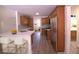Modern kitchen with island and stainless steel appliances at 221 Bridgemill Ln, Hampton, GA 30228