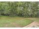 Partially grassy backyard with mature trees at 2666 Blount St, Atlanta, GA 30344