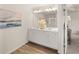 Double vanity bathroom with a large mirror and plenty of counter space at 204 Epping Street # 2, Stockbridge, GA 30281