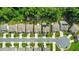 Aerial view of a neighborhood with houses and greenery at 437 Livingston Pt, Acworth, GA 30102
