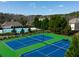 Two tennis courts with blue surface and green perimeter at 663 Highgrove Way, Dallas, GA 30157