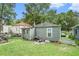 View of backyard with small shed and lawn at , Atlanta, GA 30318