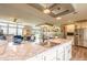 Island kitchen with stainless steel appliances and granite countertops at 1107 N Van Wert Rd, Villa Rica, GA 30180