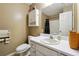 Bathroom with white vanity, toilet and shower/tub combo at 376 Cattlemans Cir, Mcdonough, GA 30252