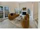 Virtually staged living room with fireplace at 502 Brandywine Cir, Atlanta, GA 30350