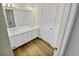 Modern bathroom with double vanity and updated fixtures at 502 Brandywine Cir, Atlanta, GA 30350