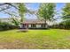 Large backyard with grass, trees, and fire pit at 5501 Somer Ridge Ct, Douglasville, GA 30134
