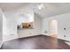 Open kitchen with stainless steel appliances and wood cabinets at 5501 Somer Ridge Ct, Douglasville, GA 30134