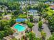 Aerial view of community tennis courts and pool at 5425 Edinbourgh Ct, Cumming, GA 30040