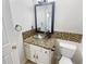 Clean bathroom with granite countertop and glass vessel sink at 5319 Pinnacle Peak Ln, Norcross, GA 30071