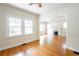Hardwood floors, fireplace, and open concept living space at 153 Hood Cir, Decatur, GA 30030