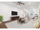 Spacious living room with hardwood floors, a neutral color palette, and a modern aesthetic at 3701 Allegretto Cir, Atlanta, GA 30339