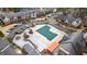 Aerial view of community pool and surrounding area at 6851 Roswell Rd # B8, Sandy Springs, GA 30328