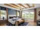 Spacious main bedroom with wood beams and large windows at 3012 Sunset Pass, Canton, GA 30114