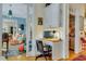 Built-in home office with wood desk and view into living area at 161 Blair Valley Ne Dr, Marietta, GA 30060