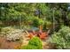 Charming fire pit surrounded by lush landscaping at 161 Blair Valley Ne Dr, Marietta, GA 30060