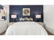 Spacious bedroom with navy accent wall and stylish decor at 3739 Tielman St, Snellville, GA 30078