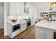 Kitchen with stainless steel appliances and white cabinetry at 3739 Tielman St, Snellville, GA 30078