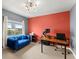 Home office with a blue velvet couch and large desk at 3435 Kingsboro Ne Rd # 1201, Atlanta, GA 30326