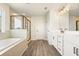 Spa-like bathroom with soaking tub, walk-in shower, and modern finishes at 37 Ridgeline Nw Way, Cartersville, GA 30121