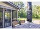 Screened porch with wooden table and chairs, overlooks backyard at 545 Penny Ln, Loganville, GA 30052