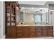 Bathroom features a large vanity with granite countertop and glass shower at 4317 Oglethorpe Nw Loop, Acworth, GA 30101