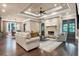 Spacious living room with a stone fireplace and hardwood floors at 4317 Oglethorpe Nw Loop, Acworth, GA 30101
