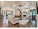 Spacious living room with stone fireplace and hardwood floors at 4317 Oglethorpe Nw Loop, Acworth, GA 30101