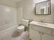 Clean bathroom with a bathtub, toilet and vanity at 3266 Henderson Mill Rd # C, Atlanta, GA 30341