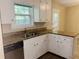 Kitchen with granite countertops and white cabinets at 7508 Asbury Manor Dr, Lithonia, GA 30058