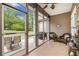 Relaxing screened porch with wicker furniture, ceiling fan and access to the backyard at 341 Allendale Dr, Canton, GA 30115