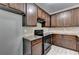 Modern kitchen with granite countertops and dark wood cabinets at 3312 Pennington Dr, Lithonia, GA 30038