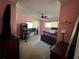 Bedroom with pink walls, ceiling fan, and ample space at 6225 Collins Nw Rd, Acworth, GA 30101