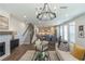 Open concept living room with kitchen and dining area at 362 Olmstead Way # 23, Alpharetta, GA 30002