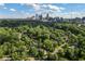 Aerial view of neighborhood, showcasing its proximity to the city skyline at 1750 Doncaster Ne Dr, Atlanta, GA 30309