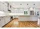 Modern kitchen with white cabinets and hardwood floors at 1617 Lenox Rd, Atlanta, GA 30306