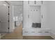 Bright entry with built-in bench seating and storage at 850 Camden Park Ct, Atlanta, GA 30342