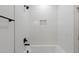 Clean bathroom with white tile and black fixtures at 850 Camden Park Ct, Atlanta, GA 30342